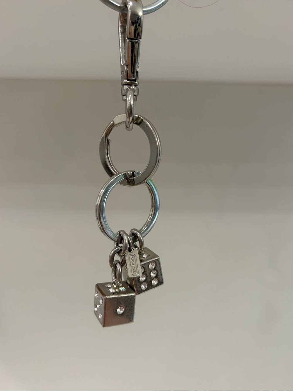 Vintage Coach Silver-Tone Double Dice Keychain / Bag Charm – Rare & Collectible